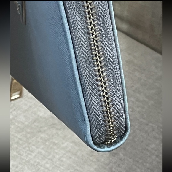 Prada Gray Saffiano Lux Zip-Around Wallet - Picture 7 of 10